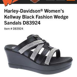 Harley Davidson Kellway Black Fashion Wedge